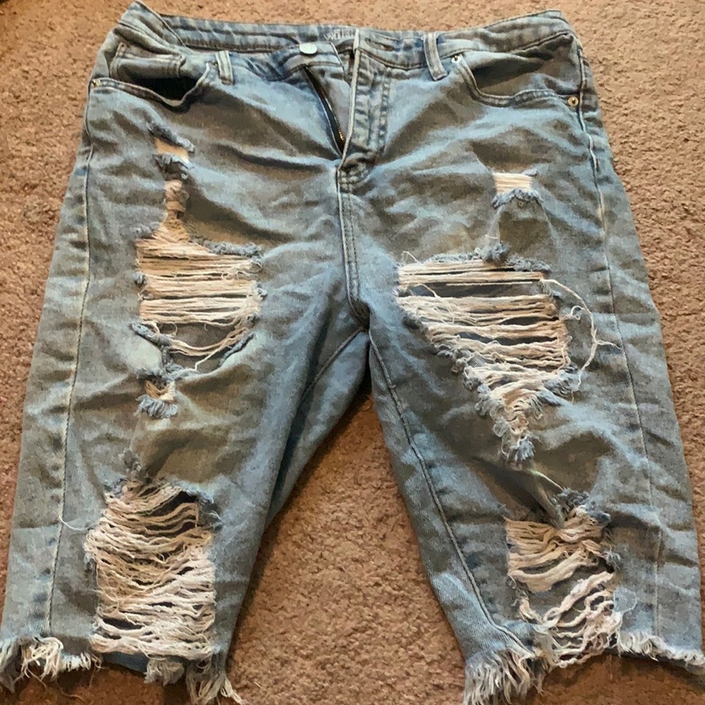 ripped jean shorts